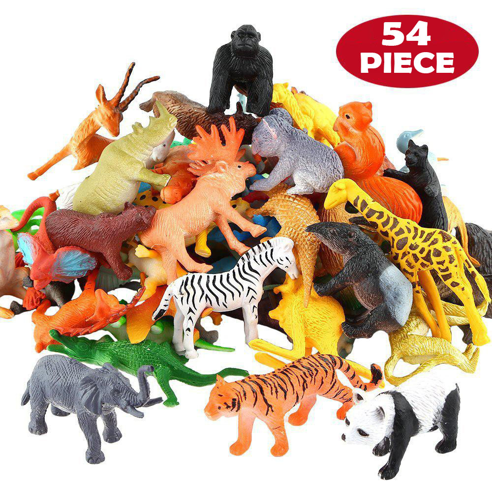 54 Pcs Mini Jungle Animal Toys - Model Kit Dinosaur review and price