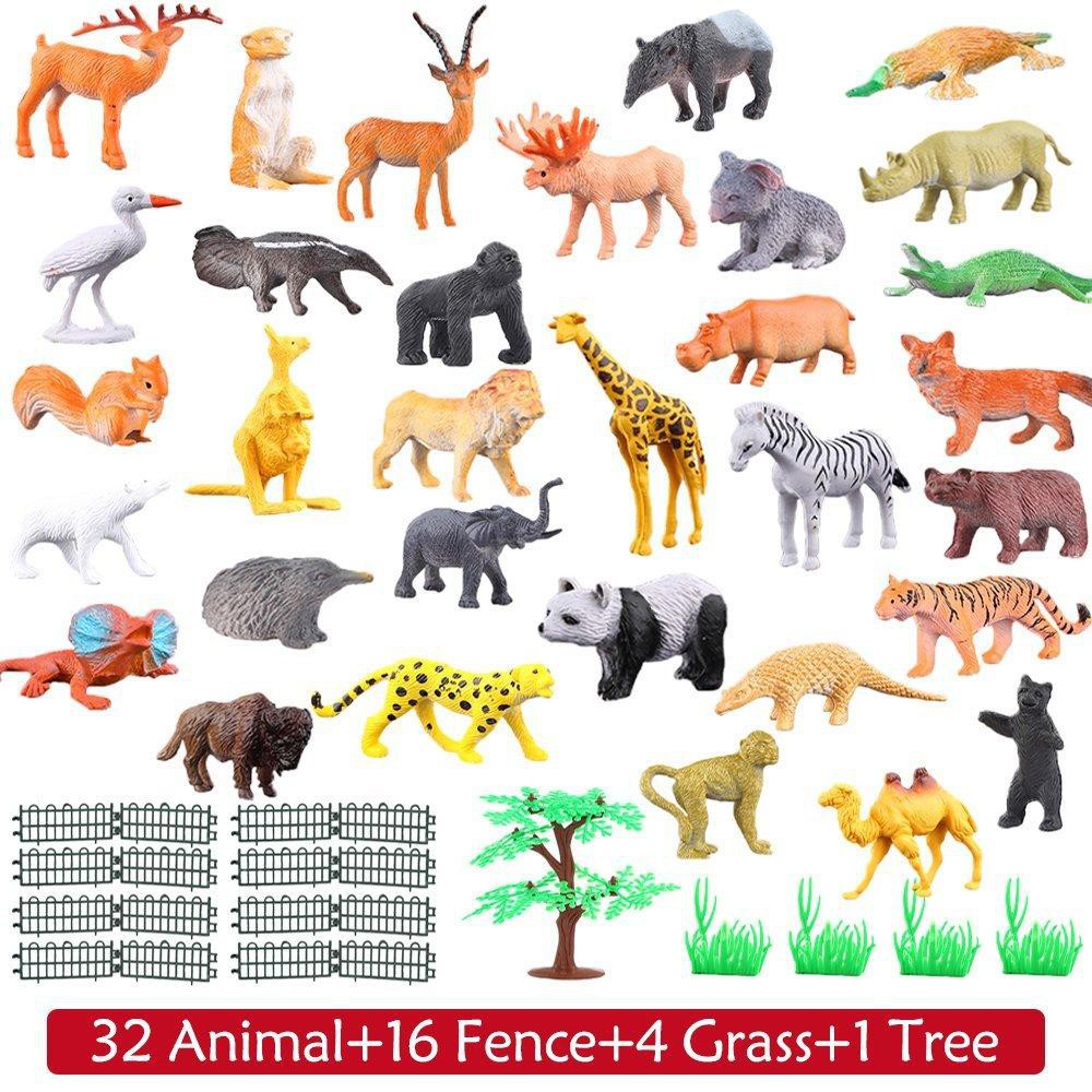 54 Pcs Mini Jungle Animal Toys - Model Kit Dinosaur review and price