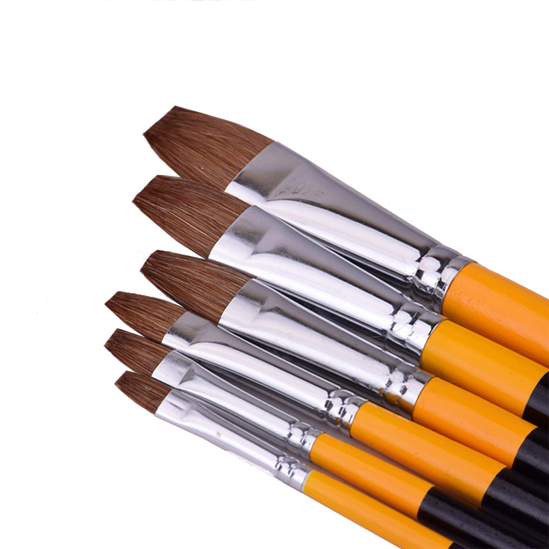 6pcs/set weasel hair Flat peak - Model Kit Acrylic Paint review and price